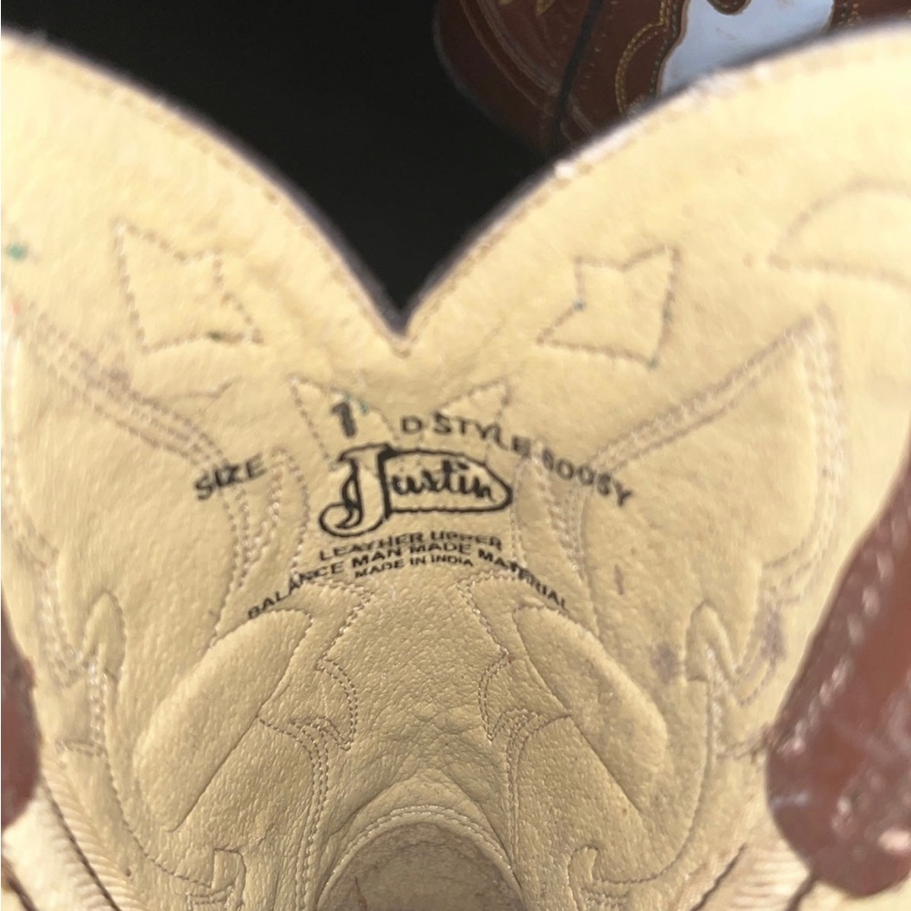 Nwt Justin Brown Western Cowboy Boots - Picture 3 of 6